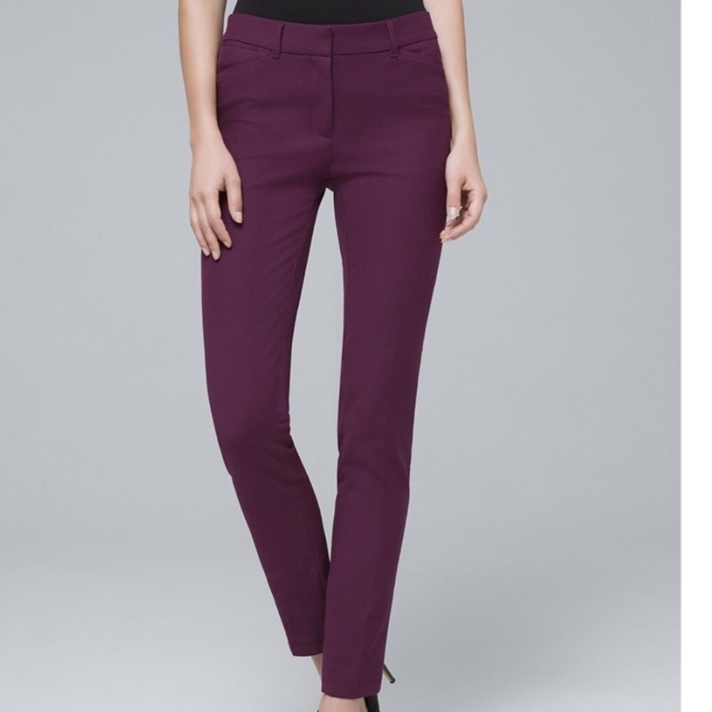 WHBM Plum Stretch Slim Ankle Pant • Size 2